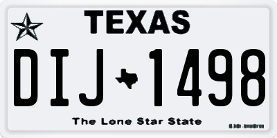 TX license plate DIJ1498