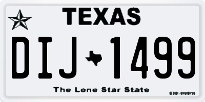 TX license plate DIJ1499