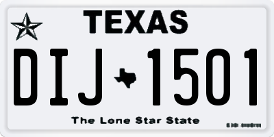 TX license plate DIJ1501