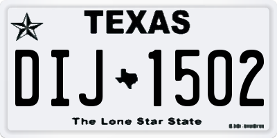 TX license plate DIJ1502
