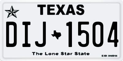 TX license plate DIJ1504