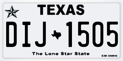 TX license plate DIJ1505