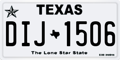TX license plate DIJ1506