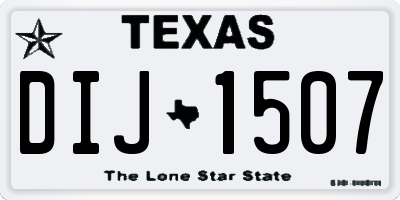 TX license plate DIJ1507