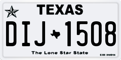 TX license plate DIJ1508