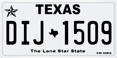 TX license plate DIJ1509
