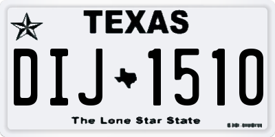 TX license plate DIJ1510