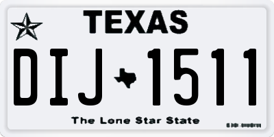 TX license plate DIJ1511