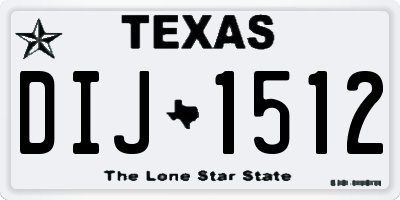 TX license plate DIJ1512