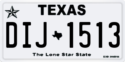 TX license plate DIJ1513