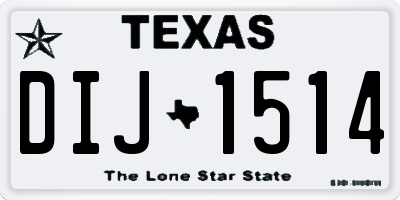 TX license plate DIJ1514