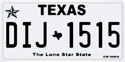 TX license plate DIJ1515
