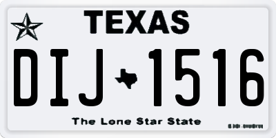 TX license plate DIJ1516