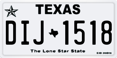 TX license plate DIJ1518