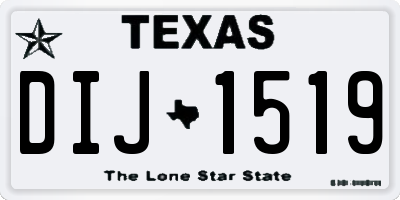 TX license plate DIJ1519