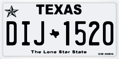 TX license plate DIJ1520