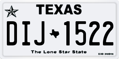 TX license plate DIJ1522