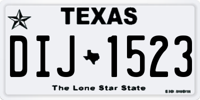 TX license plate DIJ1523