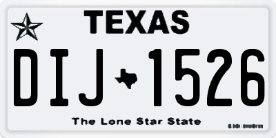 TX license plate DIJ1526