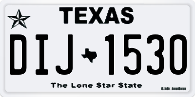 TX license plate DIJ1530