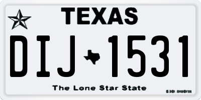 TX license plate DIJ1531