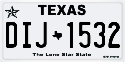 TX license plate DIJ1532