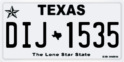 TX license plate DIJ1535