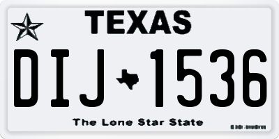 TX license plate DIJ1536