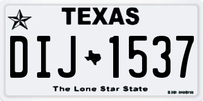 TX license plate DIJ1537