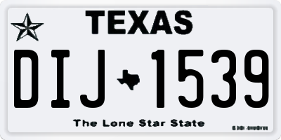 TX license plate DIJ1539