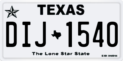 TX license plate DIJ1540