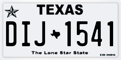 TX license plate DIJ1541