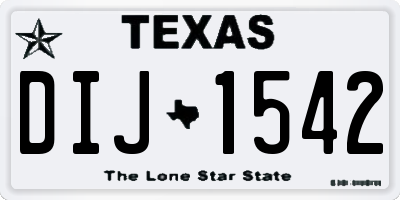 TX license plate DIJ1542