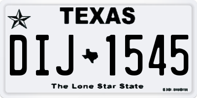 TX license plate DIJ1545