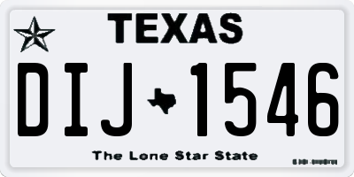 TX license plate DIJ1546
