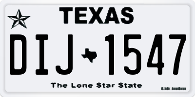 TX license plate DIJ1547
