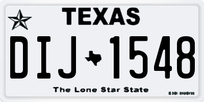 TX license plate DIJ1548