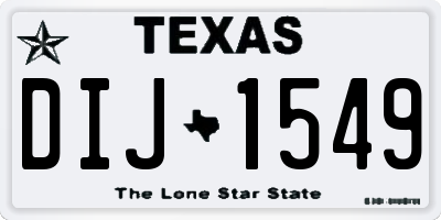 TX license plate DIJ1549