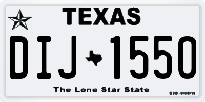 TX license plate DIJ1550