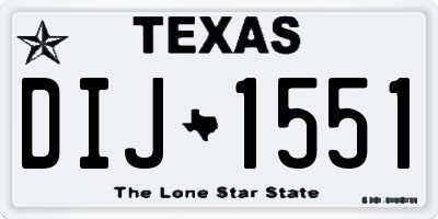 TX license plate DIJ1551