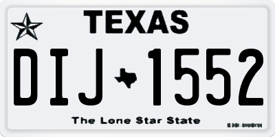 TX license plate DIJ1552