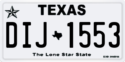 TX license plate DIJ1553