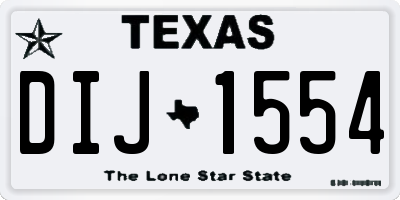 TX license plate DIJ1554