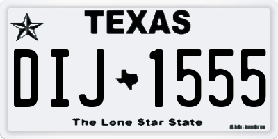 TX license plate DIJ1555