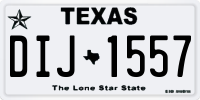 TX license plate DIJ1557