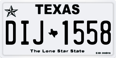 TX license plate DIJ1558