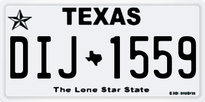 TX license plate DIJ1559