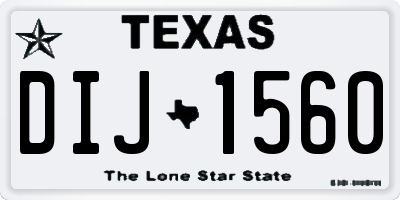 TX license plate DIJ1560