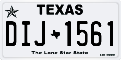 TX license plate DIJ1561