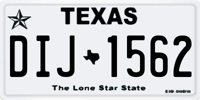 TX license plate DIJ1562